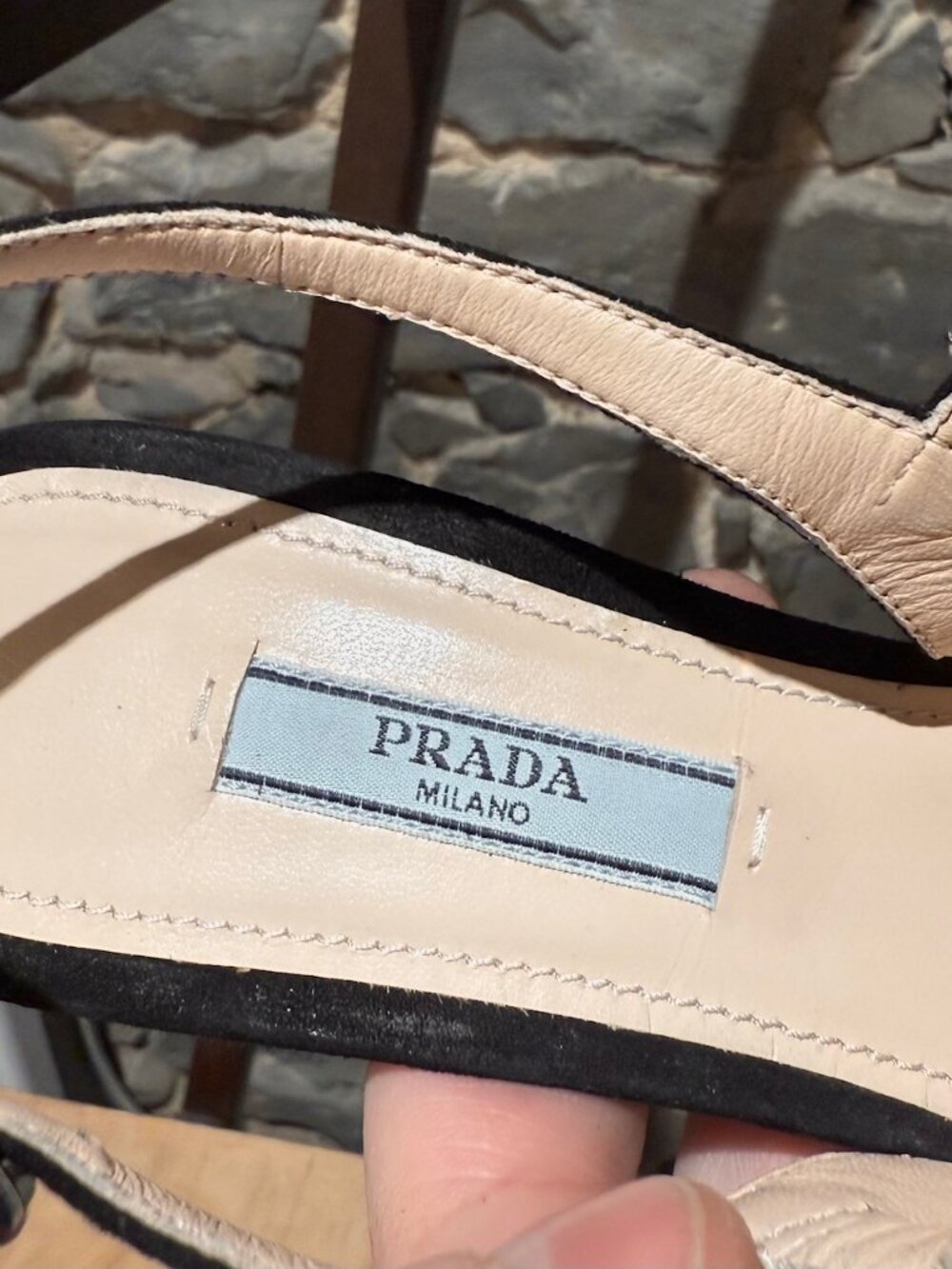 Prada Black Suede Crystal Embellished Slingback Pumps - Picture 10 of 11